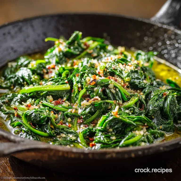 The Speedy Classic Chefs Garlic Butter Saut&eacute;ed Spinach presentation