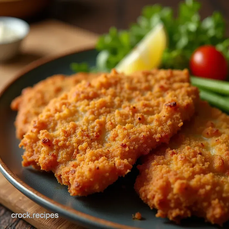 The Golden Ticket Super Crispy Air Fryer Chicken Schnitzel No Splatters presentation