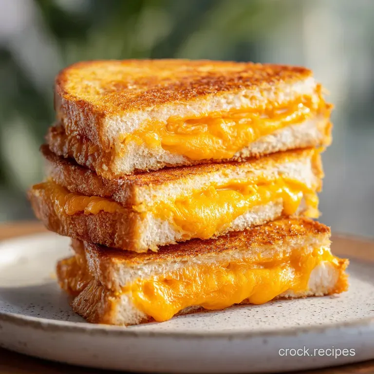 Perfectly melted grilled cheese sandwich halves, steam rising, resting on a checkered napkin, ready to eat.
