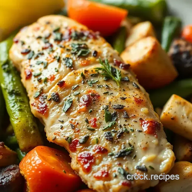 Air Fryer Lemon Herb Chicken & Rainbow Veggie Roast