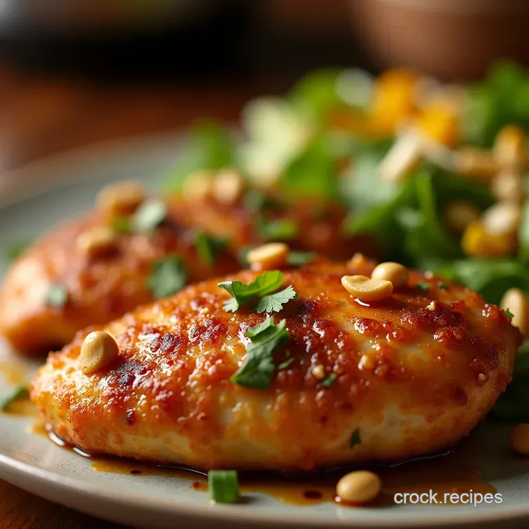The Speedy Sweet Heat Air Fryer Thai Peanut Chicken Breast Crispy Juicy presentation