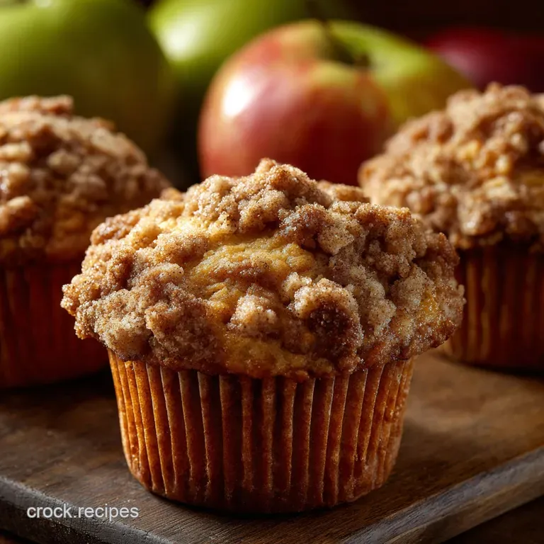 Apple Cinnamon Muffins with Crunchy Streusel Topping presentation