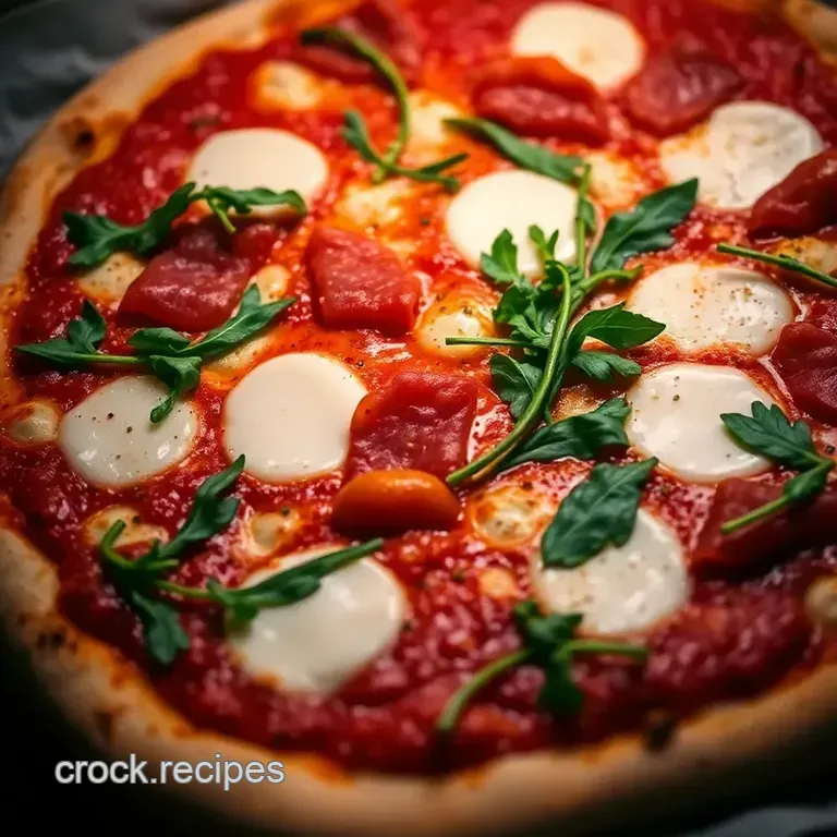 Arugula & Prosciutto Pizza with Balsamic Glaze presentation