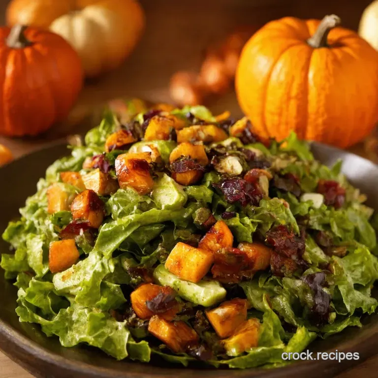 Autumn Harvest Salad with Mapledijon Vinaigrette presentation