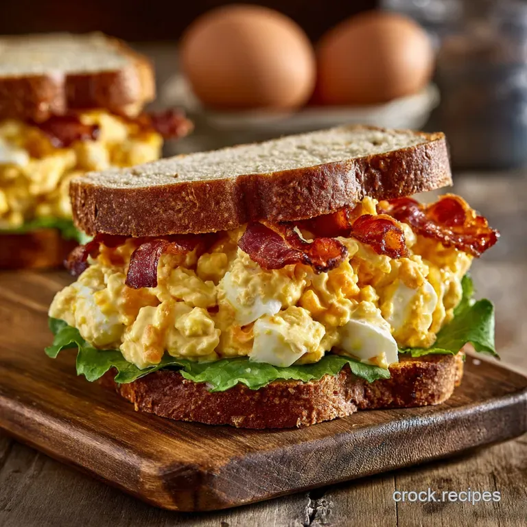 Bacon Cheddar Egg Salad Sandwiches: the Hearty Creamy Deli Classic presentation