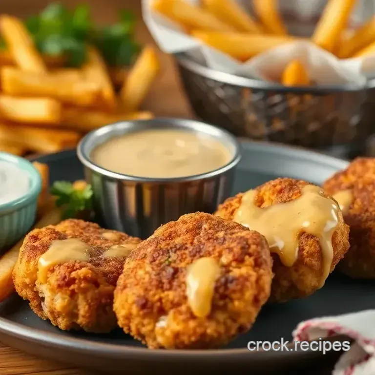 Bake Cheesy Turkey Nuggets with Crispy Fries