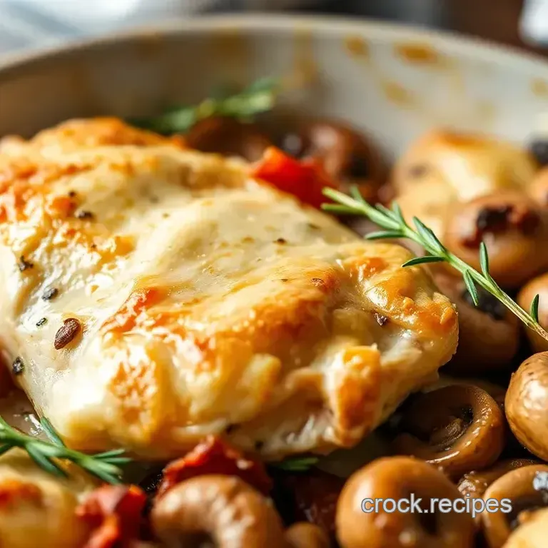 Baked Chicken Puff Pie with Creamy Mushrooms