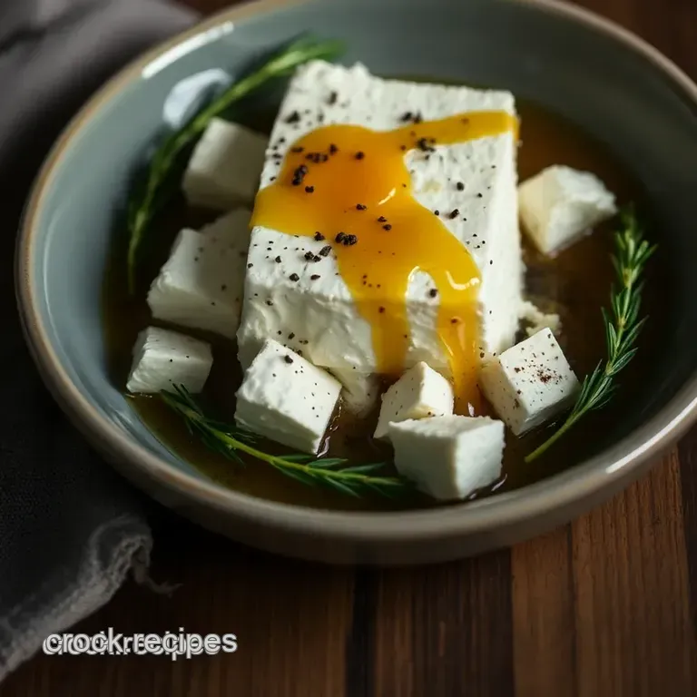 Baked Feta with Honey presentation