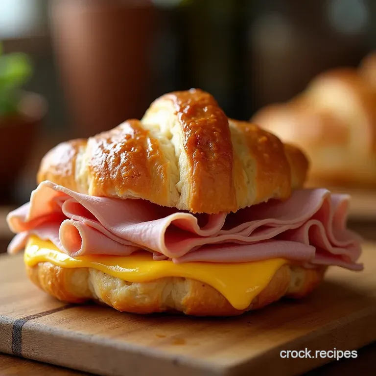 The Proper Job Baked Ham Gruy&egrave;re Croissant Melt presentation