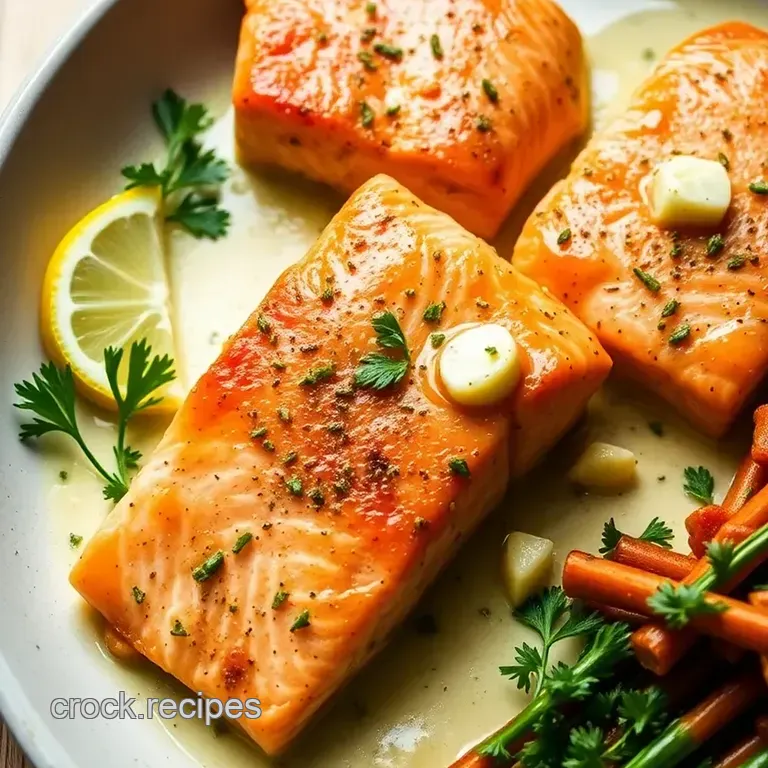 Baked Salmon with Lemon Herb Butter presentation