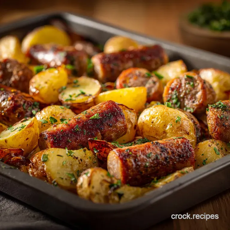 The Great British Bakeoff but Easier Onepan Sausage Potato Supper presentation