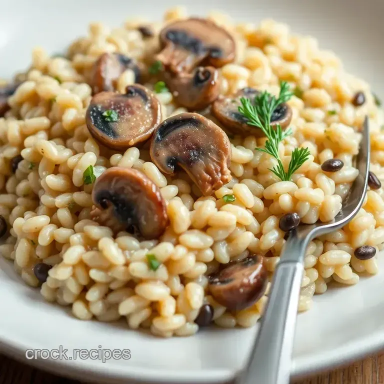 Barley Risotto with Wild Mushrooms and Parmesan presentation