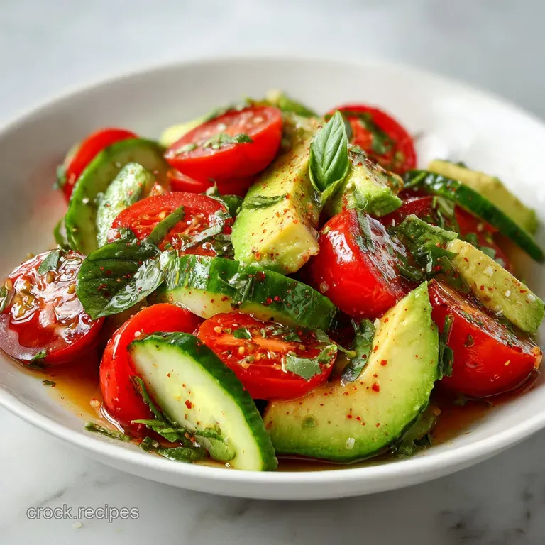 Basil Avocado Tomato Cucumber Salad
