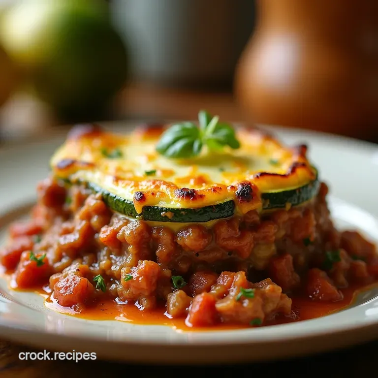 Beef Zucchini Gratin a Comfort Food Classic presentation