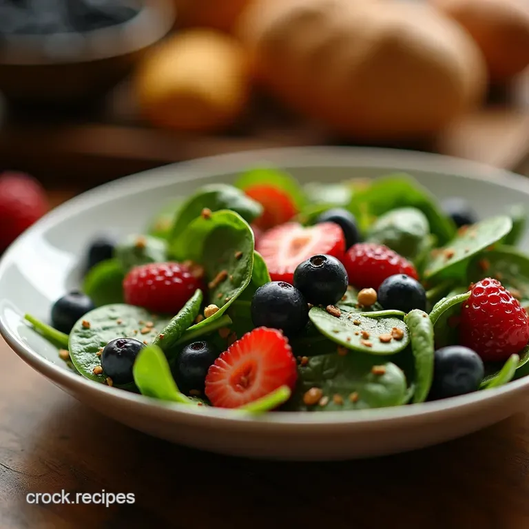 Berry Bliss Spinach Salad with Poppy Seed Vinaigrette presentation