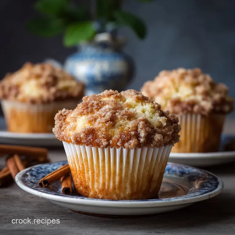 Cinnamon Muffins the Classic Crumb Topping Recipe for Bakerystyle Domes presentation