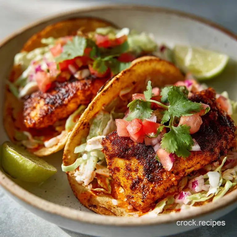 A single blackened fish taco, overflowing with colorful toppings, rests on a white plate, promising a burst of fresh flavor.