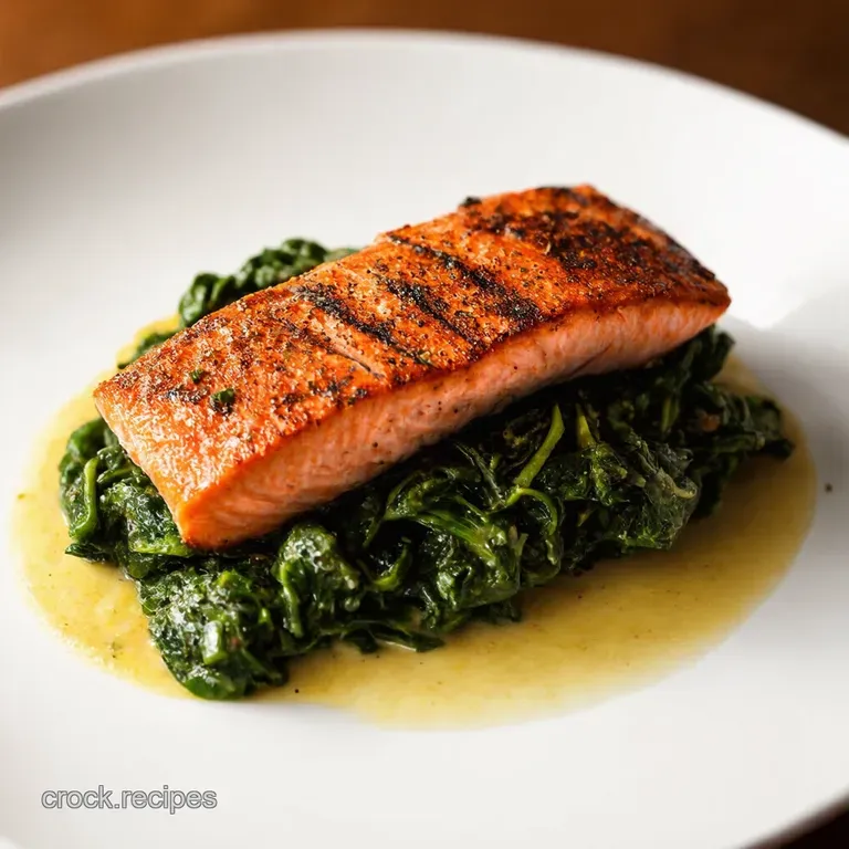 Blackened Salmon with a Creamy Spinach Parmesan Surprise