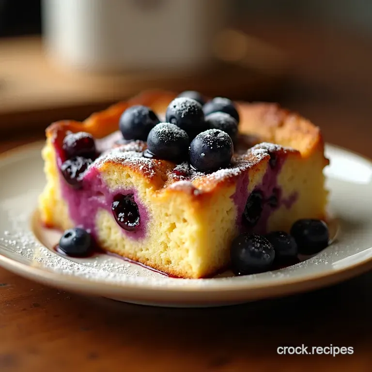 Blueberry Dream Cream Cheese Stuffed French Toast Bake presentation