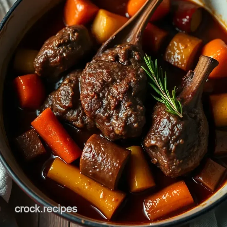 Braised Lamb Shanks with Root Vegetables and Red Wine presentation