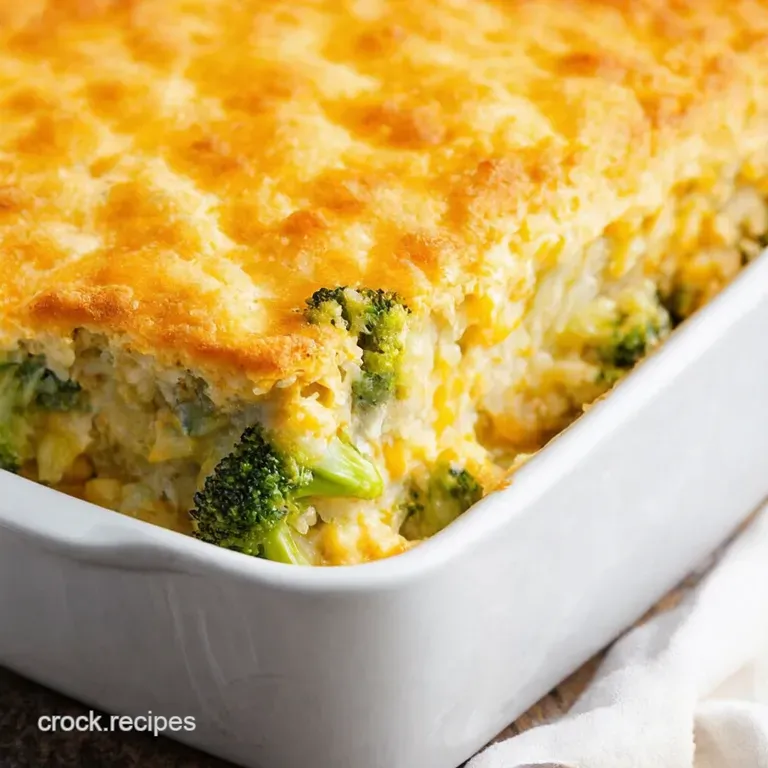 Broccoli Cheese Rice Casserole Creamy Dreamy Delicious presentation