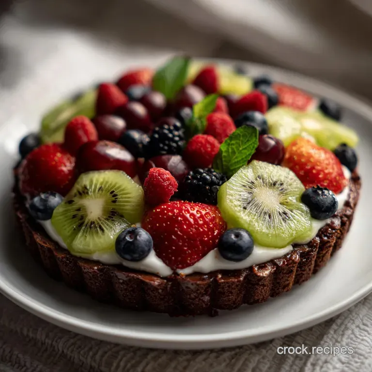 Brownie Fruit Tart Recipe Easy Fruit Pizza with Br: Fudgy Base presentation
