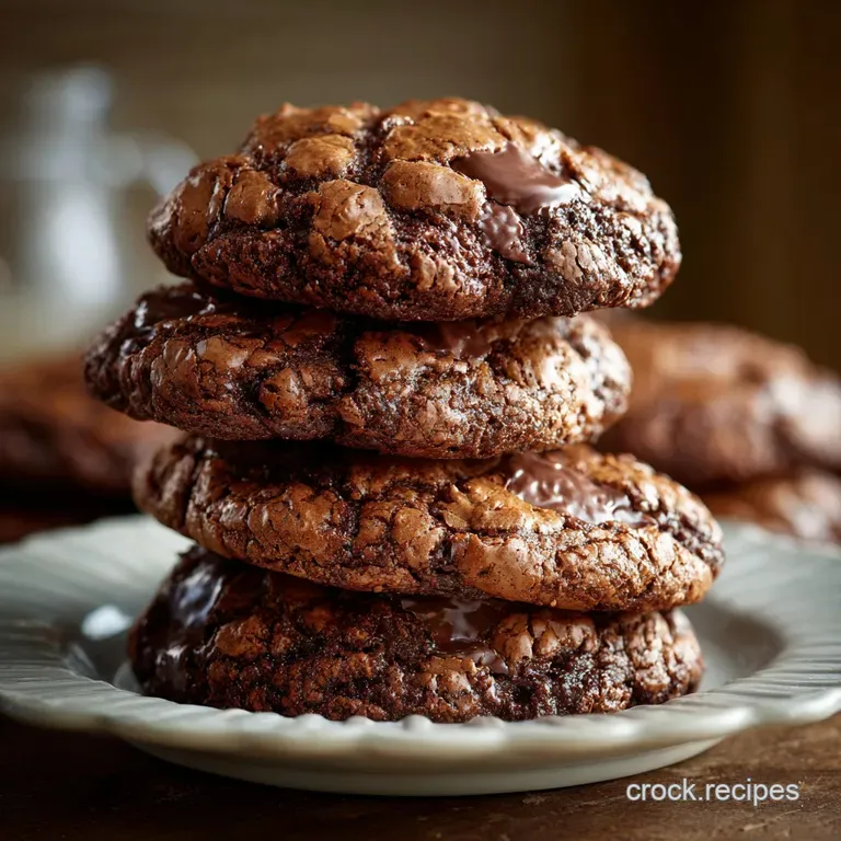 Buckeye Brownie Cookies: Fudgy Chocolate Base with a Creamy Peanut Butter Buckeye Centre presentation