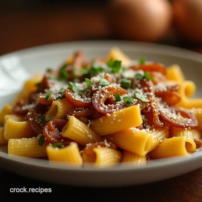 The French Connection Deeply Caramelized Onion Gruyère Pasta presentation