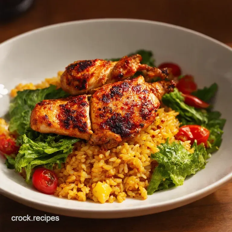 Charred Chicken Rice Salad with Harissa Kick presentation
