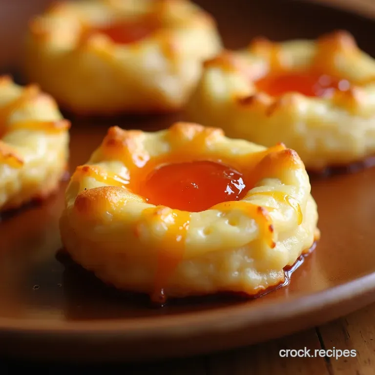 Cheesy Cheddar Thumbprints with a Hot Pepper Jelly Zing presentation