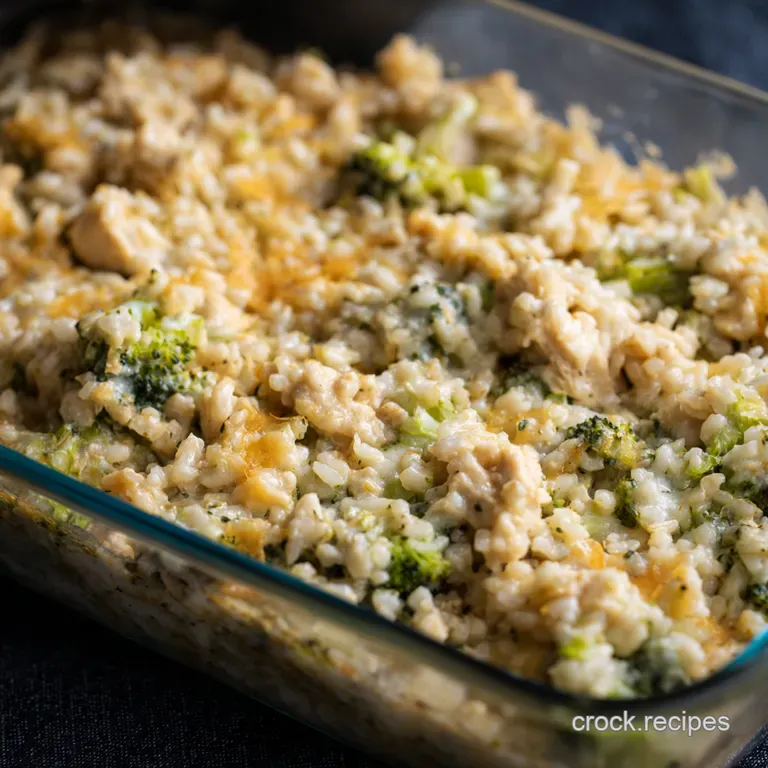 Cheesy Chicken Broccoli Rice Casserole presentation