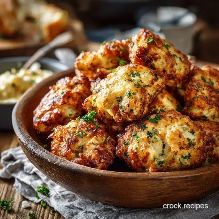Cheesy Chicken Fritters: Golden Comfort Bites Ready in Under an Hour presentation