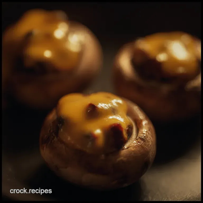 Cheesy Chorizo Stuffed Mushroom Caps presentation