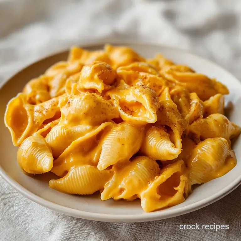 Golden pasta shells drenched in a velvety cheese sauce, garnished with chives on a minimalist white ceramic dish.