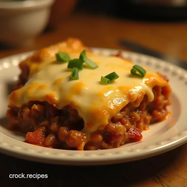 The Great British BakeOff Meets TexMex Ultimate Cheesy Enchilada Chili Casserole presentation