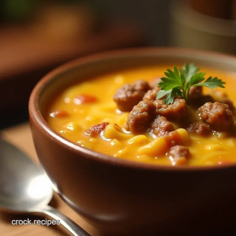 The Allin Cheeseburger Soup Rich Comforting and Ready in Under an Hour presentation