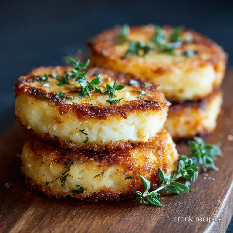Oven Baked Cheesy Mashed Potato Cakes with Mature Cheddar presentation