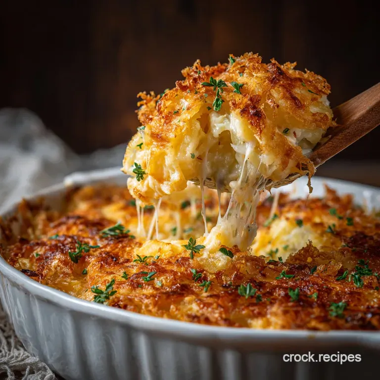 Cheesy Potato Casserole: the Ultimate Creamy Bake with Crunchy Topping presentation