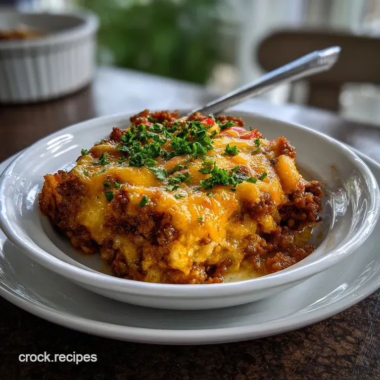 Cheesy Ground Beef Sloppy Joe Casserole | No More Watery Sauce