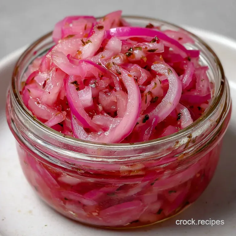 Pickled Onions: Bright Pink Crunchy Quick Recipe presentation