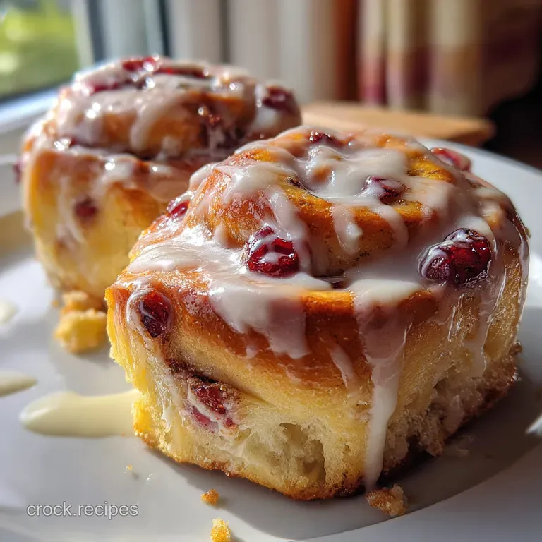 Cherry Bakewell Sweet Rolls with Tangy Cream Cheese Glaze