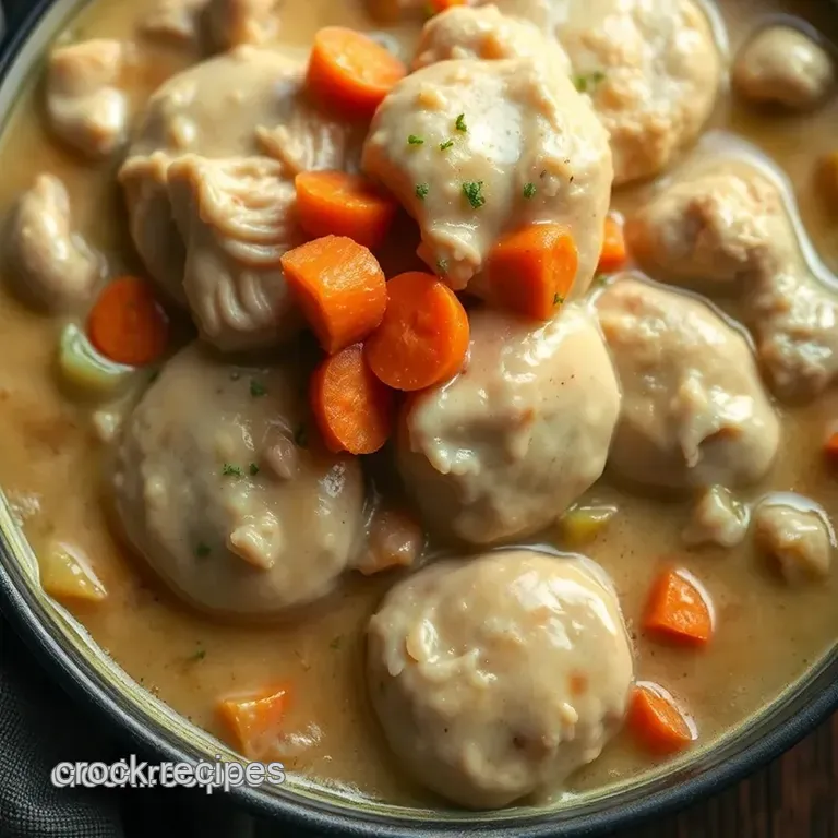 Chicken and Dumplings with Bisquick presentation