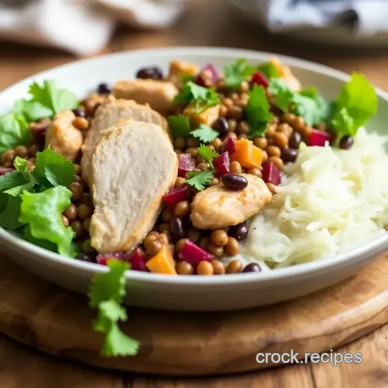 Chicken & Beetroot Lentil Salad presentation