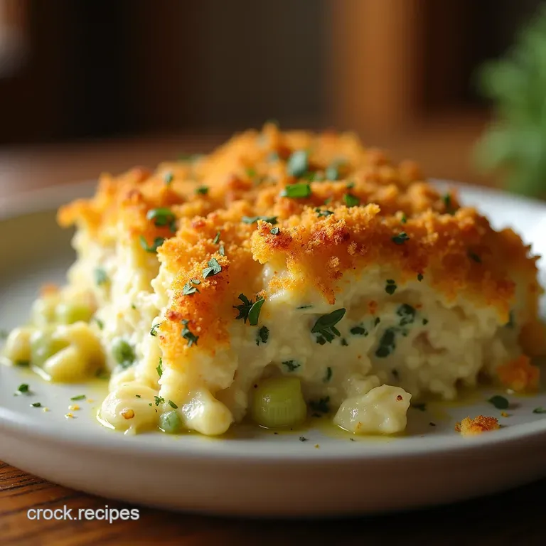 The Ultimate Weeknight Hug Creamy Chicken Leek Bake with Golden Herbed Crumb presentation