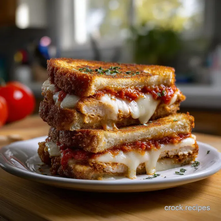 The Ultimate Chicken Parmesan Grilled Cheese presentation