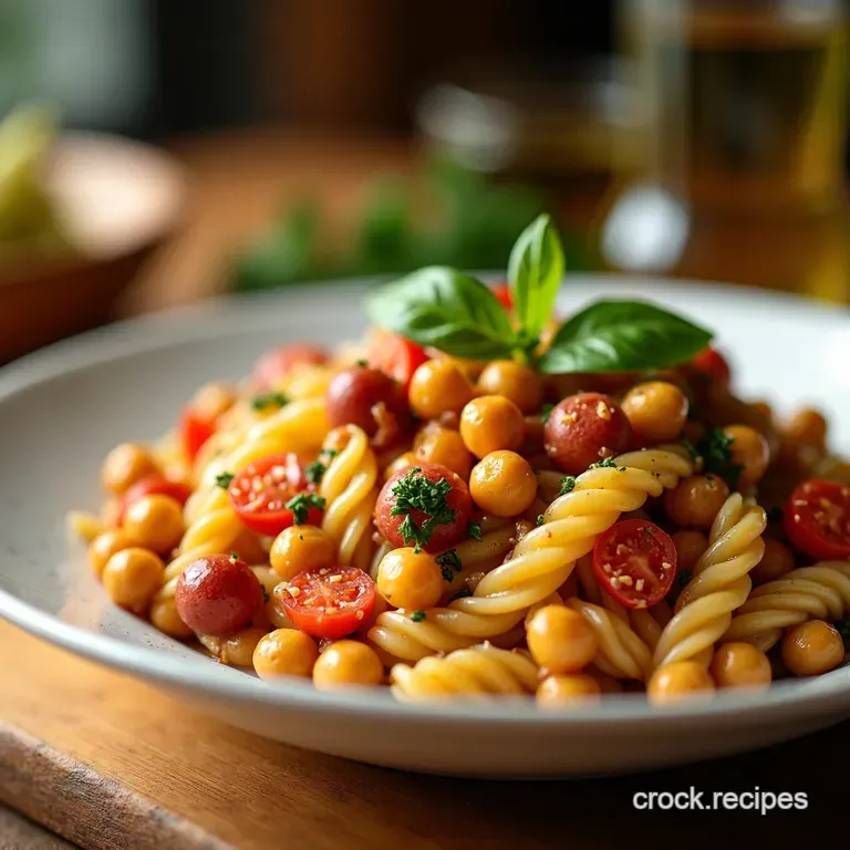 Chickpea Chorizo Power Pasta Salad presentation