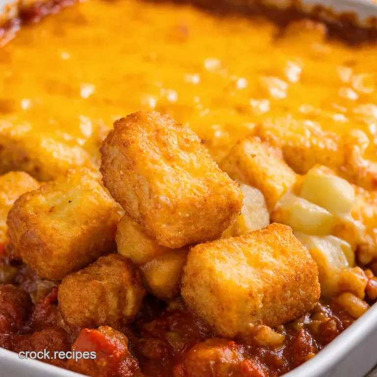 Chili Cheese Tater Tot Mountain presentation