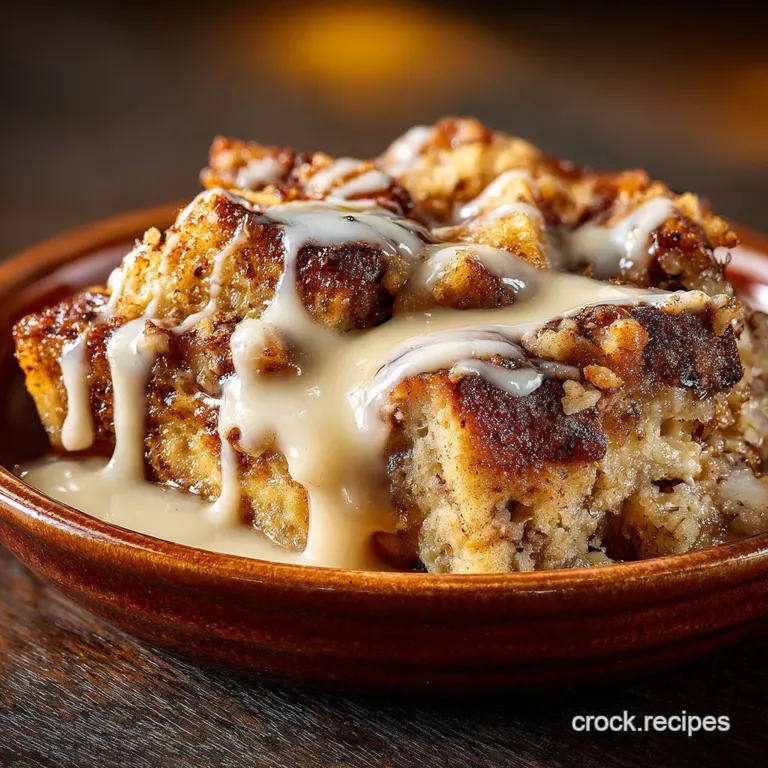 Cinnamon Roll Bread Pudding: Sticky-Sweet Swirl with Brown Butter Glaze presentation