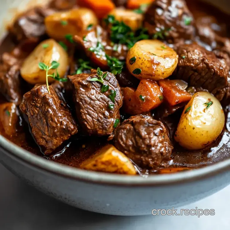 Classic Beef Bourguignon: a Hearty French Stew presentation