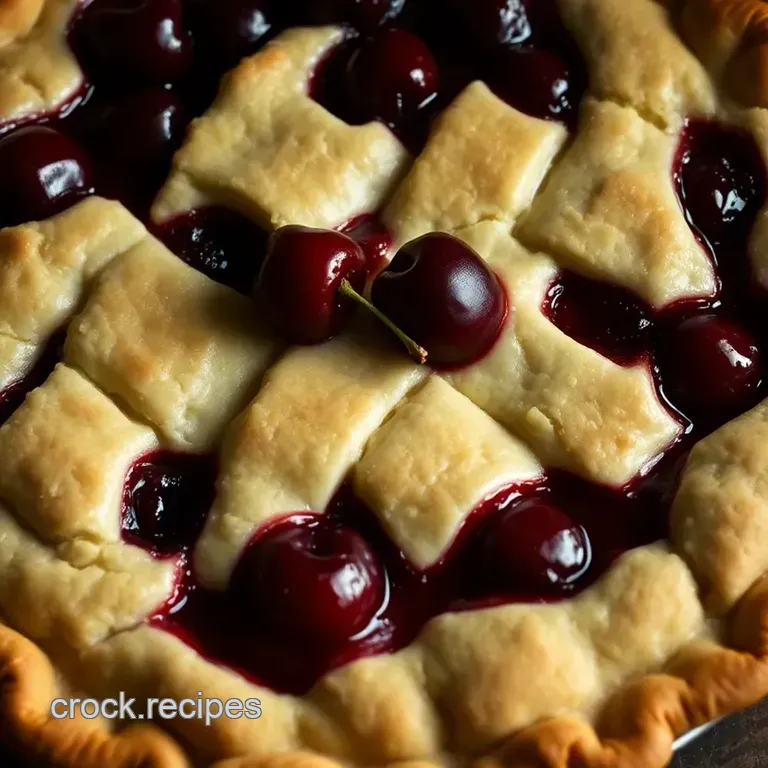 Classic Cherry Pie with Flaky Crust presentation